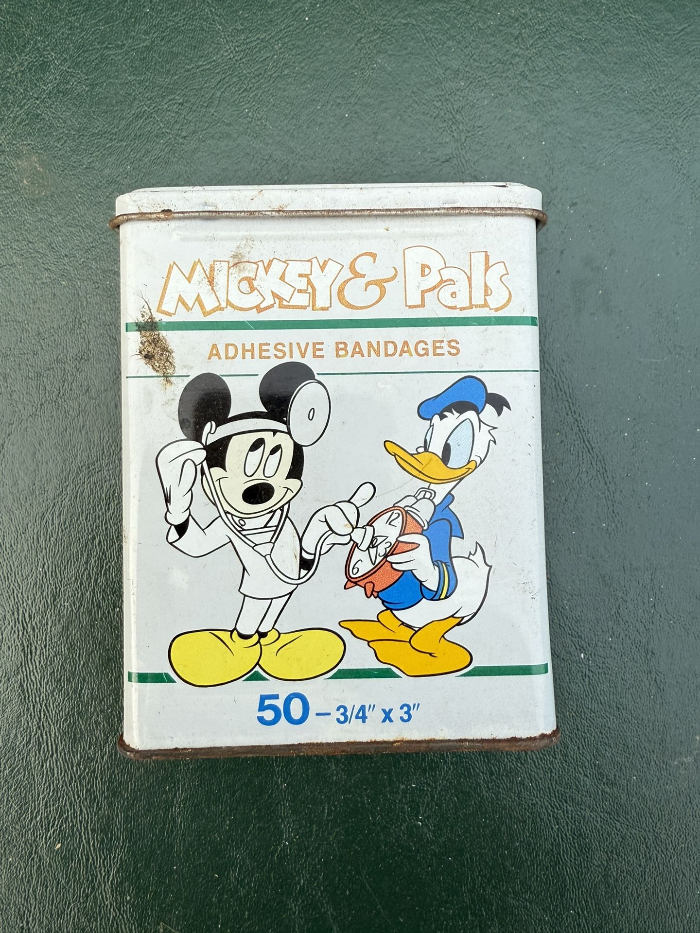 Vintage Disney metal Mickey and Pals Band-Aid box