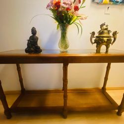 Rattan Style  Console Table Table And Two End Tables 