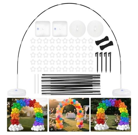 Balloon Arch Kit Stand Foldable storage, 9FT Height & 10FT Width Adjustable Balloon Arch Frame, for Weddings, Baby Showers, Birthdays, Graduation, Bac