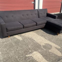 *FREE DELIVERY* Black MCM Sectional 