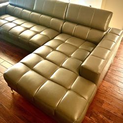 Leather Sofa With Chaise