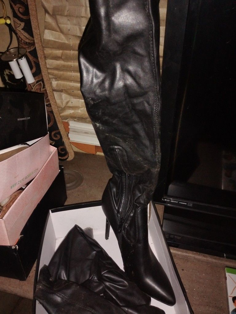 Black Thigh High Boot $30 Obo
