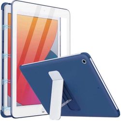 MoKo Case Fit New iPad 8th Generation 2020/iPad 7th Generation 10.2" 2019, [Built-in Screen Protector] Full Body Shockproof Cover, Magnetic Adsorption