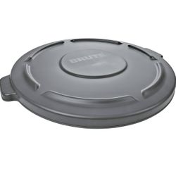Rubbermaid Commercial Products BRUTE Heavy-Duty Round Trash/Garbage Lid, 10-Gallon, Gray, Outdoor Waste Container for Home/Garage/Mall/Offic=Z2-608