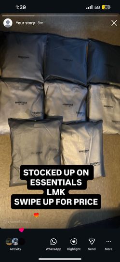 essentials hoodies dm for price