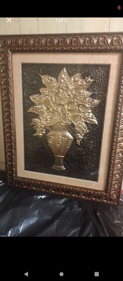 Large Gold & Black flowers frame - Pay at Pickup Only