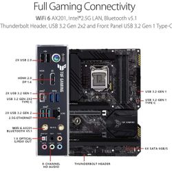 Asus TUF Gaming Z590-Plus WiFi 6 Socket LGA 1200 ATX Motherboard, Intel 11th/10th Gen Processors, 4 x DIMM 128GB DDR4, 14+2 Power Stage, USB 3.2, Blue