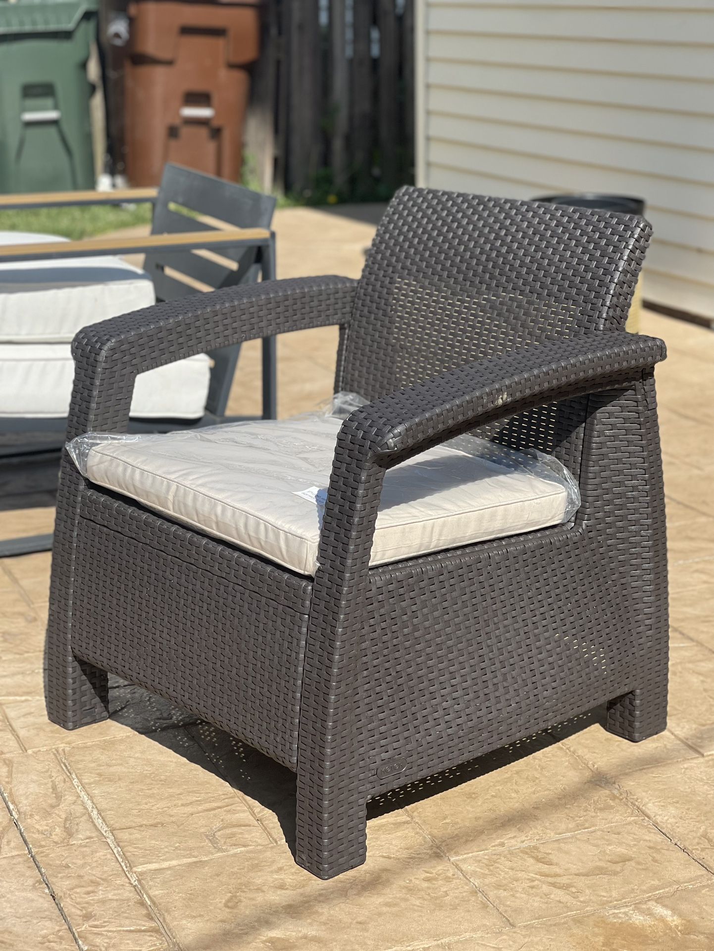 All Weather Outdoor Patio Chair with Cushion