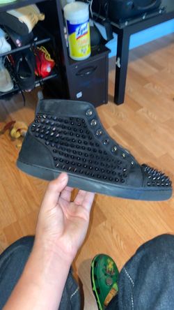 Black Spiked red bottom high tops