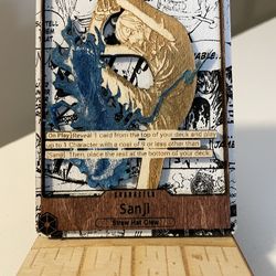 One Piece Sanji Manga Wooden Card Art