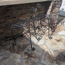 2 High Exquisite Chairs - Solid Steal And Weather Resistant