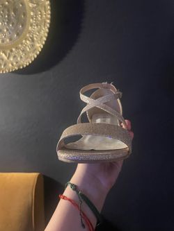 Sparkly rose gold heels