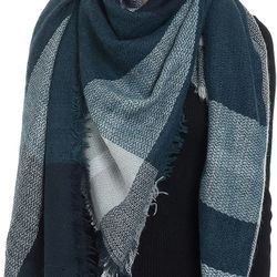 Trendy Plaid Blanket Scarf Women Big Oversized Long Scarves