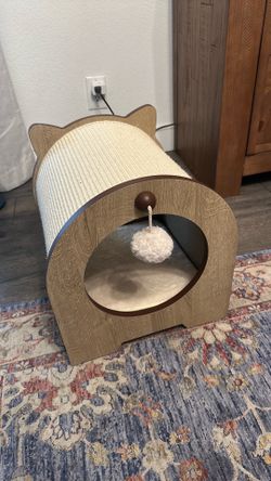 Vesper Minou 15.94-in Modern Cat Scratcher with Toy,  oak