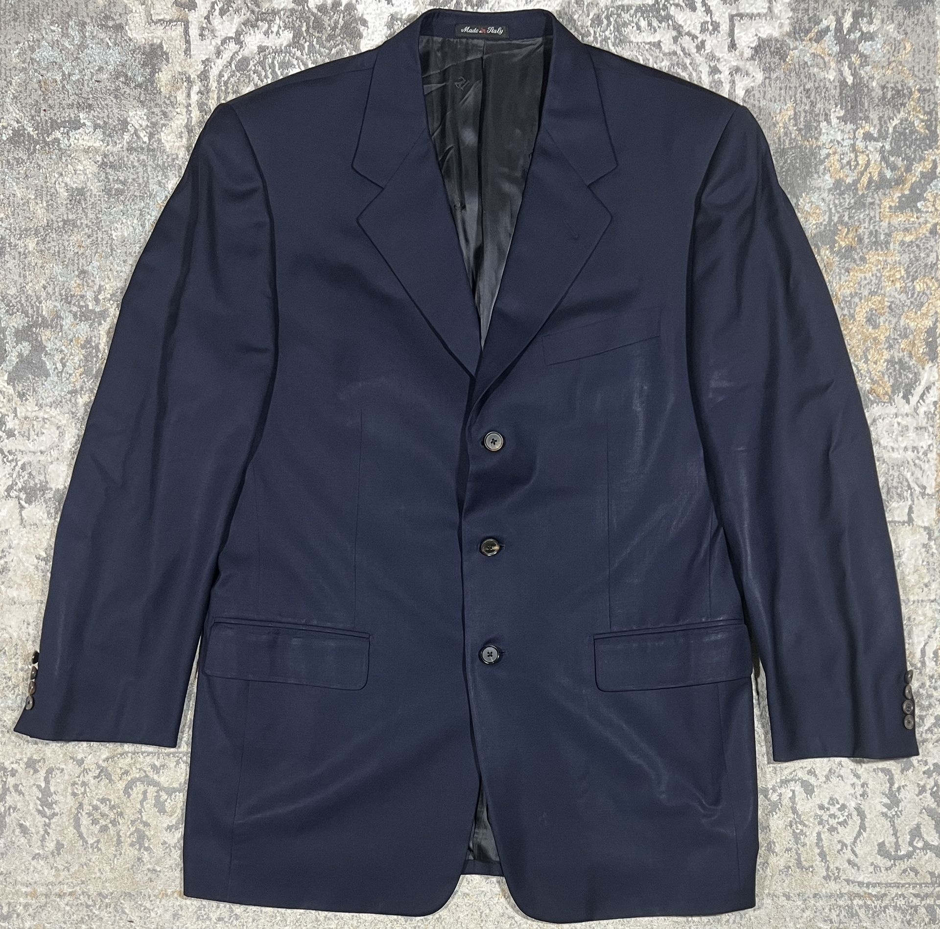 Pal Zileri Men's Blue Wool Blazer Jacket 42L Italy 