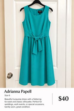 Adrianna Panell Turquoise Dress Size 6