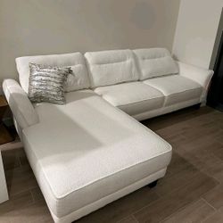 Boucle Sofa Sectional Ivory White Couch NEW