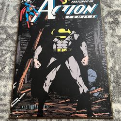 Superman Featured In Action Comics Hardwood Poster