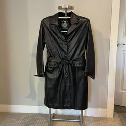 Ladies Stylish Black Soft Leather Coat