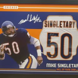 Bears Mike Singletary Signed,  Beckett-Certified,  Custom-Framed Jersey 