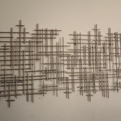 (2) 36"x30" Mid-Century Metal Wall Décor