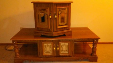 End table solid wood & middle table also.