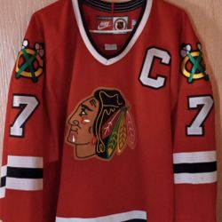 Vintage Nike Chicago Blackhawks Chris Chelios NHL Hockey Jersey 1990s Size Men's Extra Large Canada
