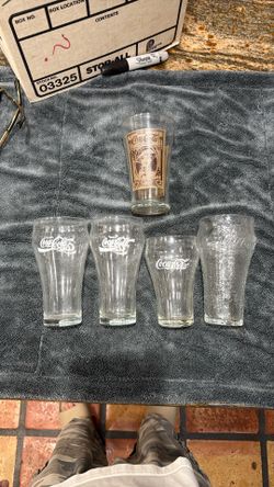 5 Lot Coca Cola Glasses