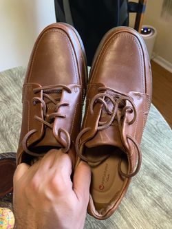 Clarks Unstructured Leather Shoes Mens Size 10 Brown - Like New