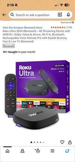 Roku Ultra 2024 - 4K Streaming Device (Black)