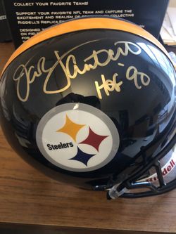 Jack Lambert autograph replica Steelers helmet