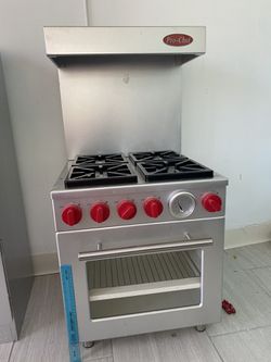 Pottery Barn kids Retro red kitchen set- includes refrigerator, sink, oven  and 4 stainless steel PBK small kitchen appliances. for Sale in Olathe, KS  - OfferUp