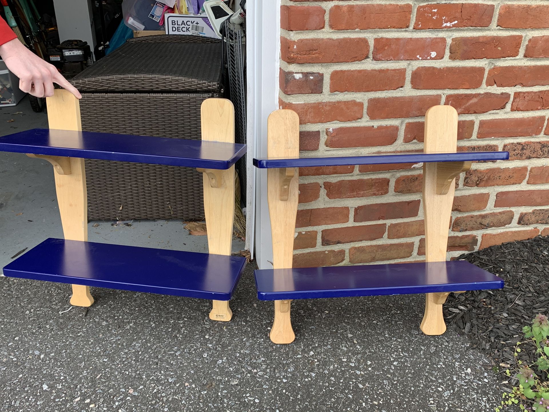 Baseball bat shelves