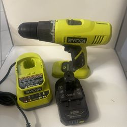 Ryobi P209 DRILL  w/ BATTERY & CHARGER Driver Cordless 18V.    BATTERY & CHARGER  BRAND NEW
