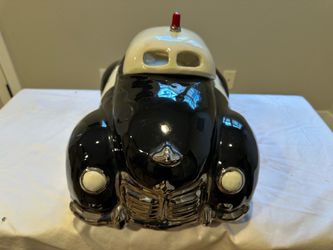 Glenn Appleman Police Car Ceramic Cookie Jar Signed