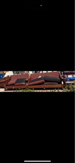 Real Leather Burgundy Couch sold as is‼️