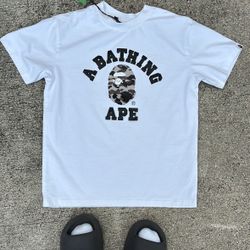 Small Grey And White Bape Tee