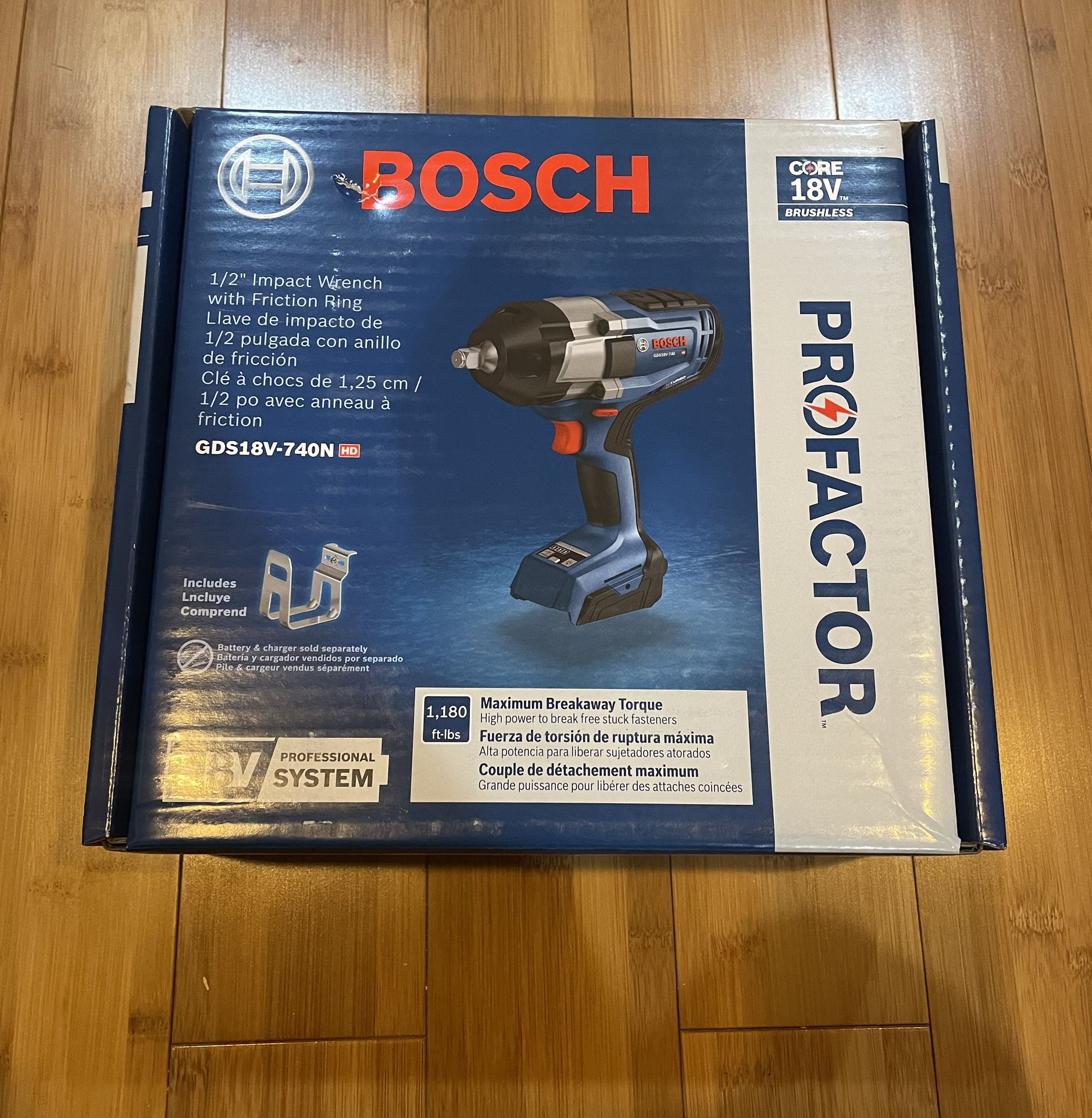 Bosch 18v ProFactor Brushless High Torque 1/2” Impact Wrench