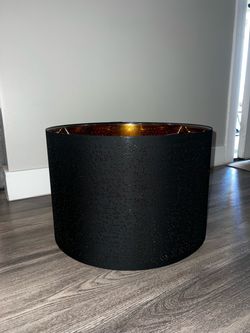Black and Gold Drum Lamp Shade
