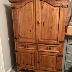 Armoire With Drawers, Hanging Bar & Removable Shelves 