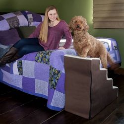Pet Gear Easy Step Deluxe Soft Step, Cat/Dog Stairs, Sturdy, Lightweight/Portable, Machine Washable Cover, Step IV Deluxe