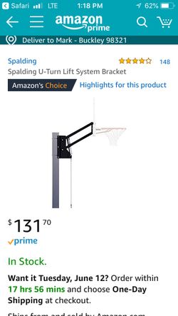 Spalding u-turn hoop kit bracket