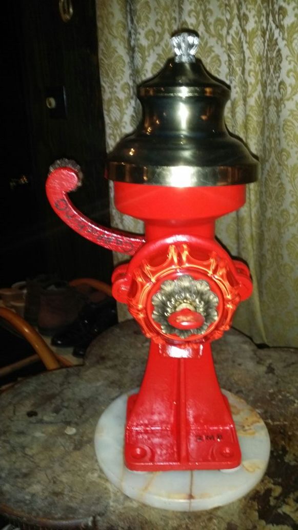 Antique cast iron coffee grinder circa 1880's refurbished