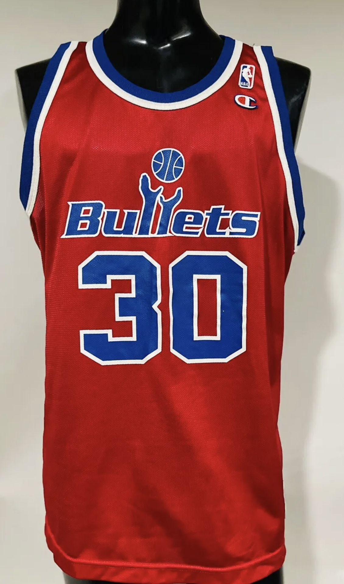 Vintage New 90s Rasheed Wallace Champion Red Jersey Washington Bullets 48 XL NBA