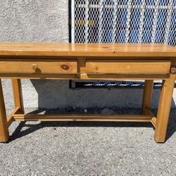 Pine wood console table