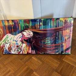 Sarah Stieber - canvas hand-finished print - "Long Hair Don't Care"