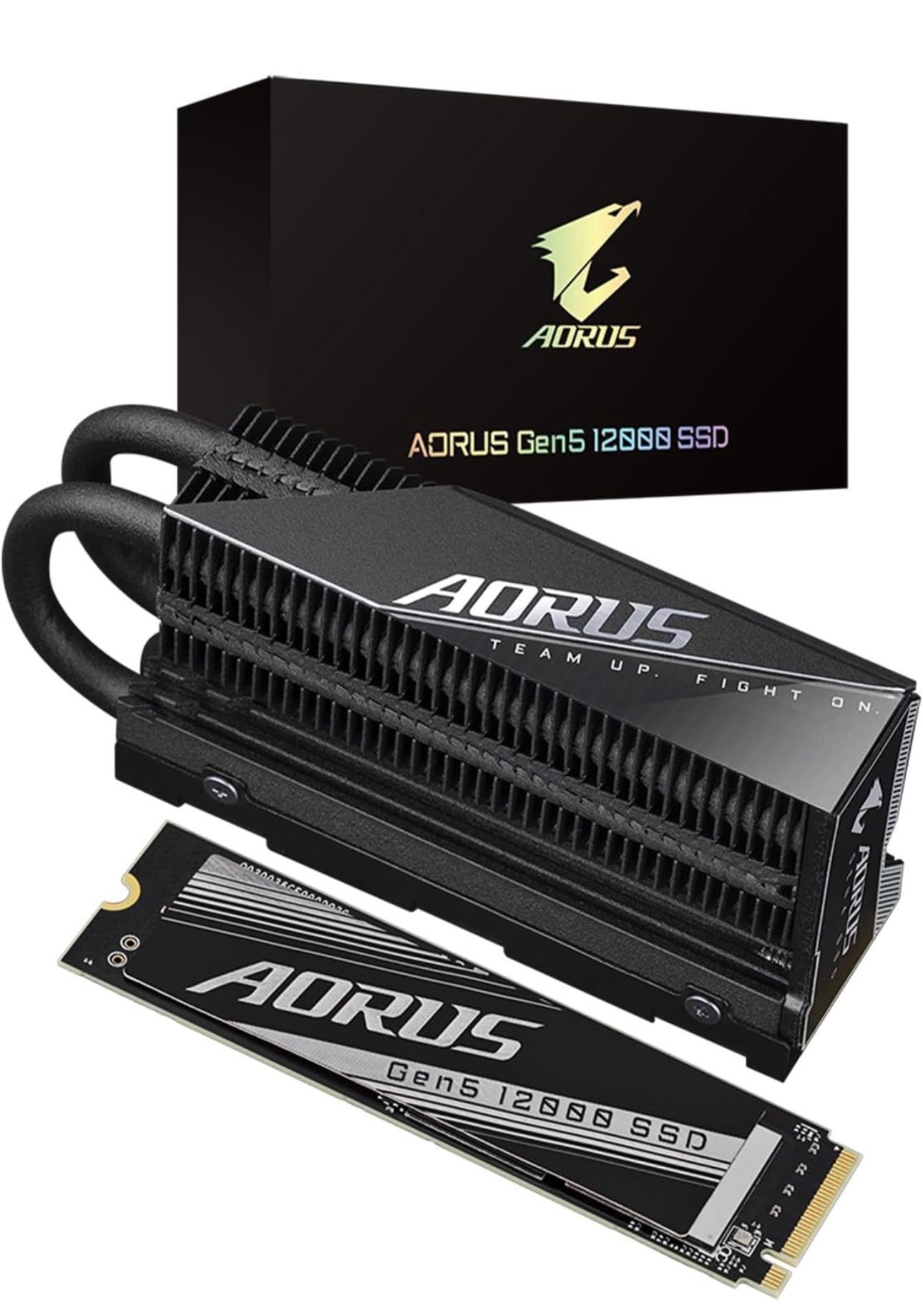 GIGABYTE AORUS Gen5 12000 SSD 2TB PCIe 5.0 NVMe M.2 Internal Solid State Hard Drive with Read Speed Up to 12400MB/s, Write Speed Up to 11800MB/s, AG51