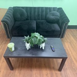 Small Black Couch Velvet