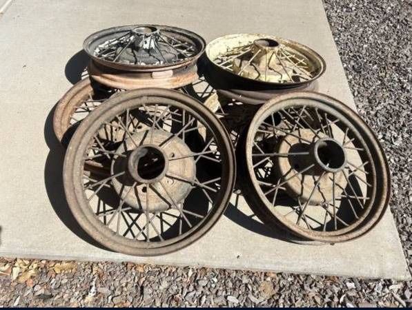 Ford Model A 19" inch wire spoke wheels. Price includes all 6