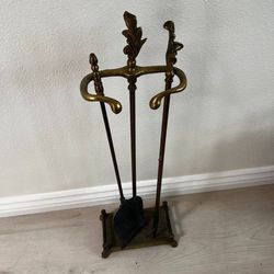 VINTAGE BRASS FIREPLACE POKER | GREAT CONDITION